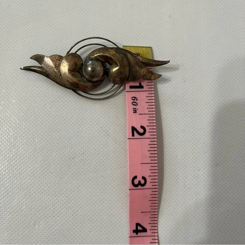 Vintage Sterling Silver Art Deco Modernist Brooch Art Nouveau